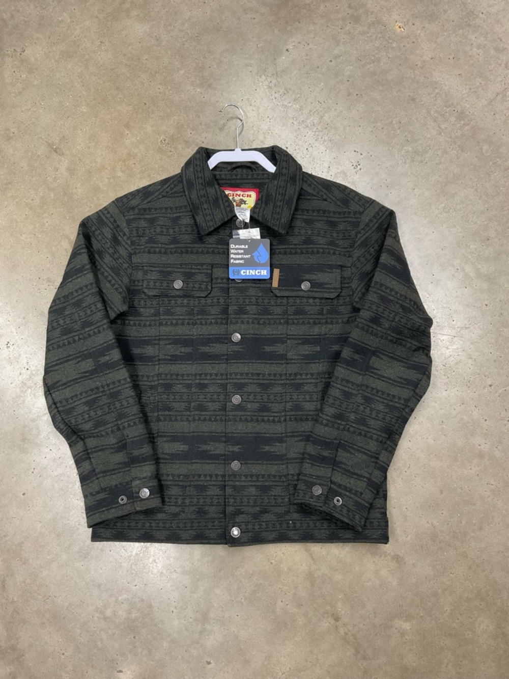 Cinch Men's Olive & Black Patterned Shirt Jacket
